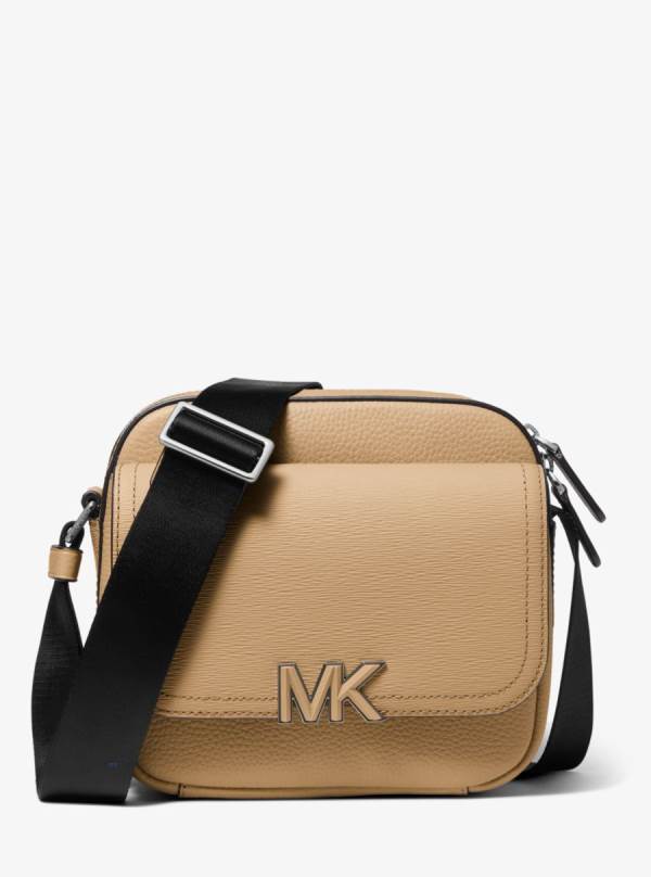 Panske Crossbody Kabelka Michael Kors Hudson Textured Leather Hnede - Tasky Michael Kors Nejlevnejsi | OZUQK-5067